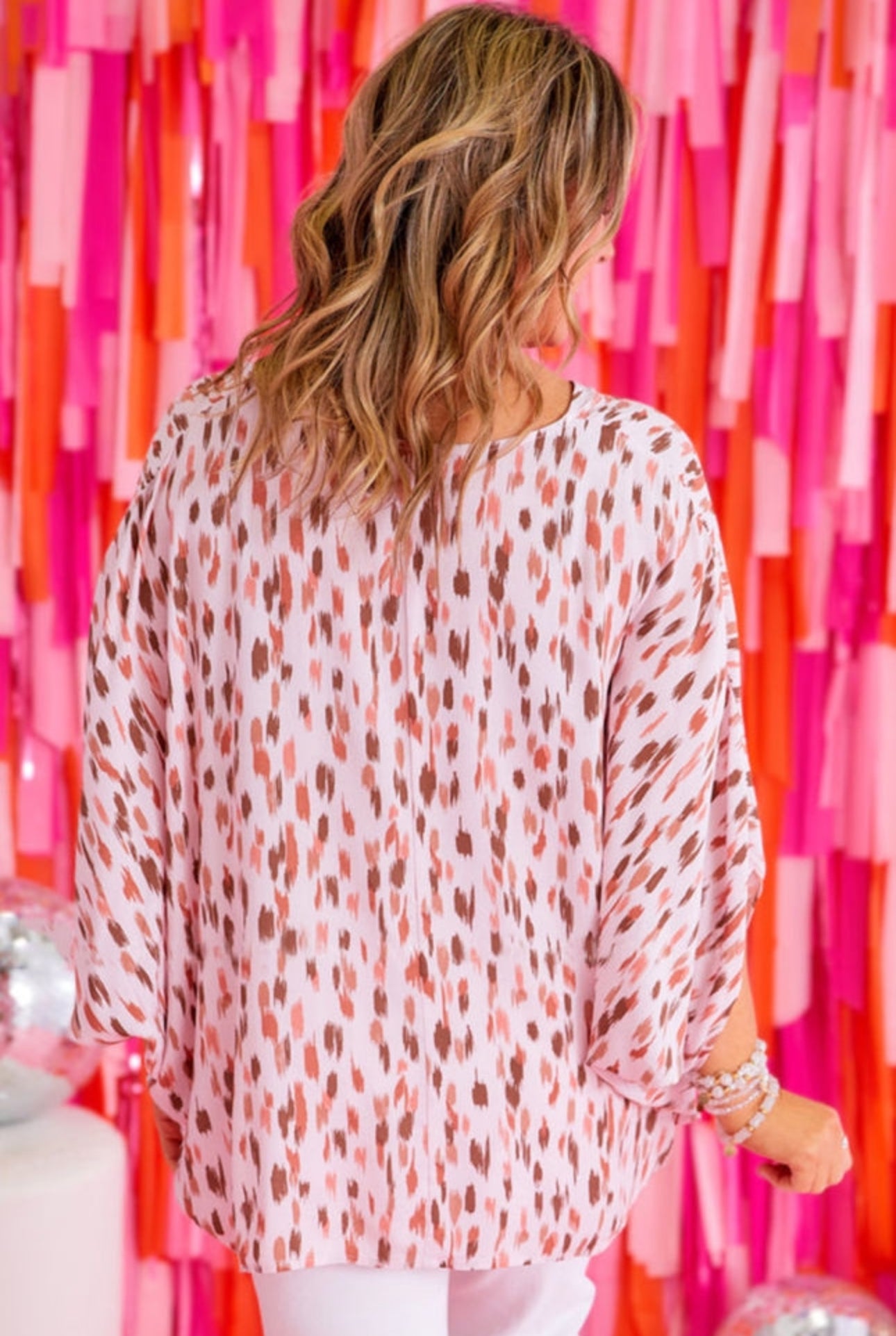 Dot 3/4 Dolman Blouse - Curvy