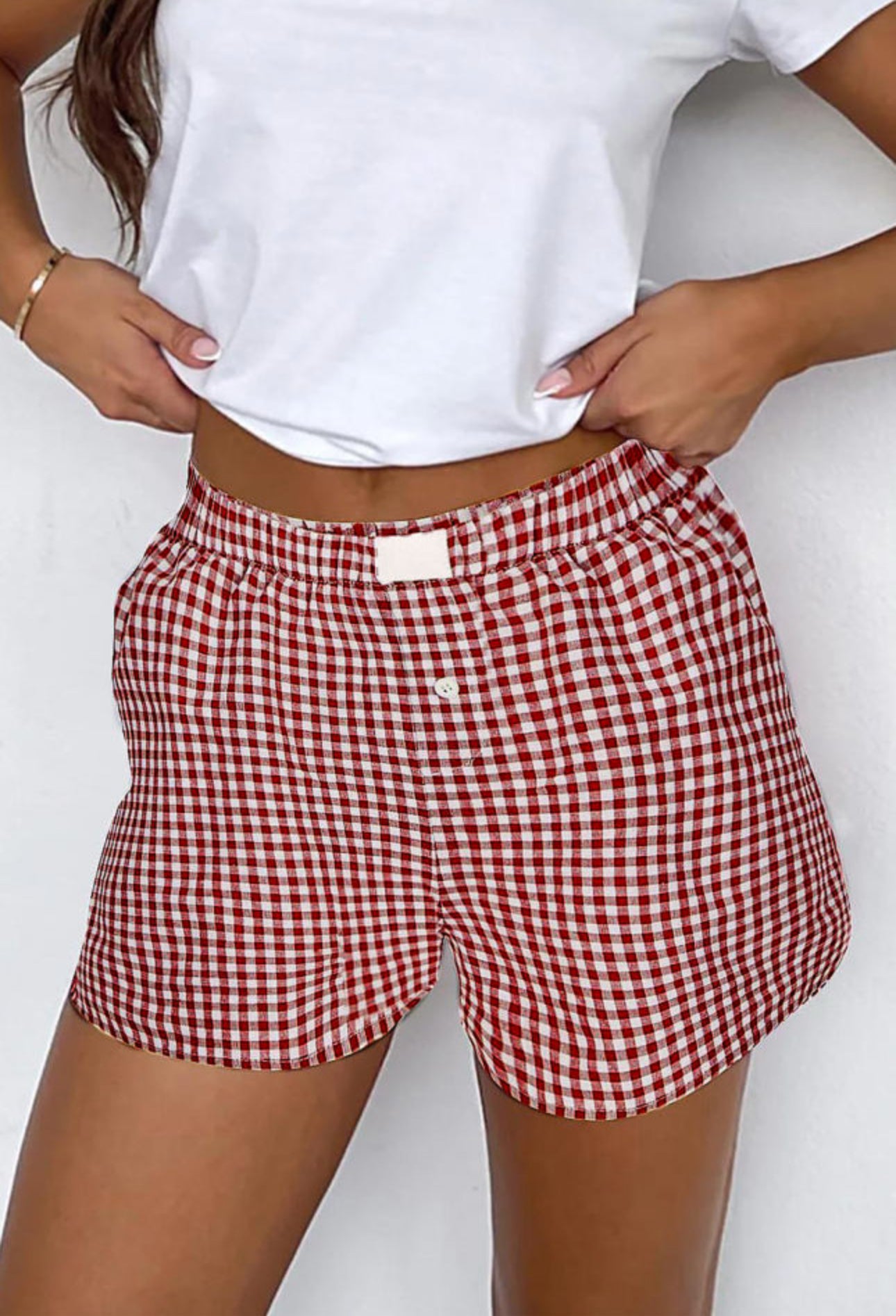 Gingham High Waisted Shorts