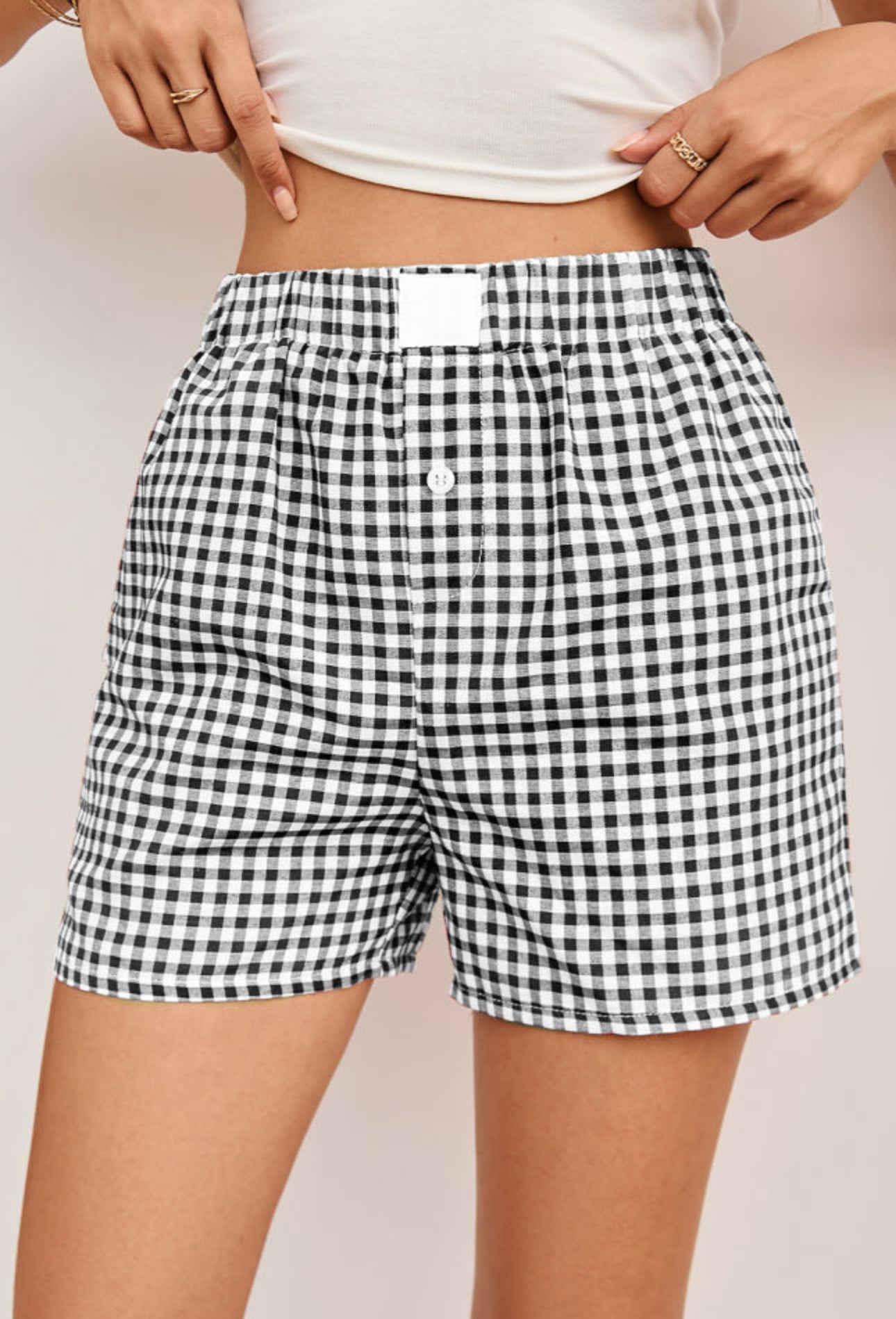 Gingham High Waisted Shorts