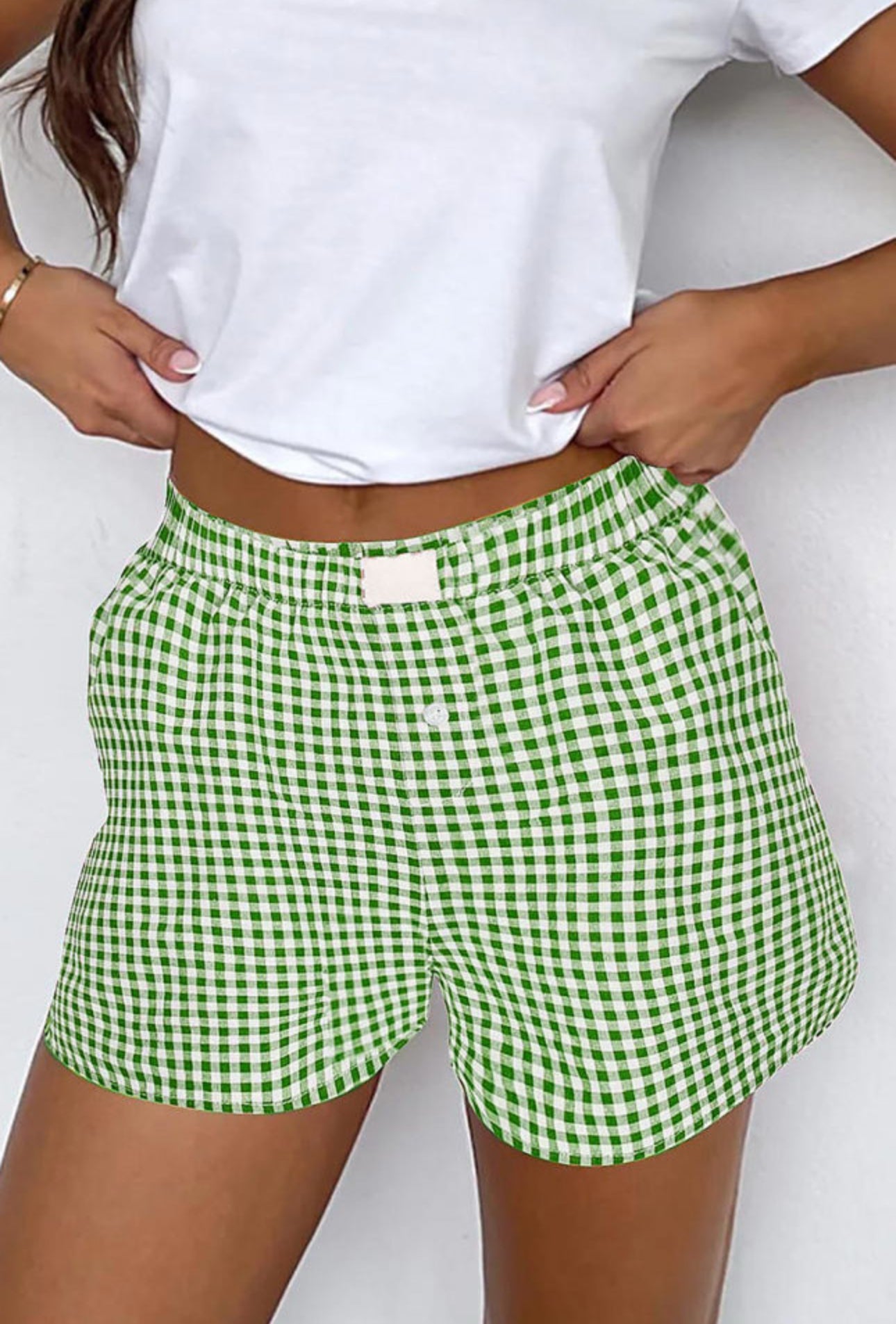 Gingham High Waisted Shorts