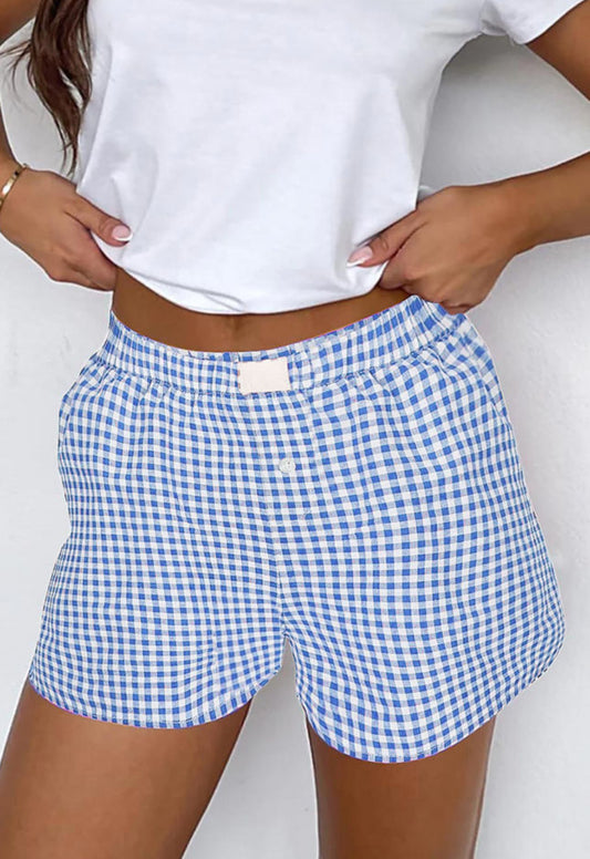 Gingham High Waisted Shorts